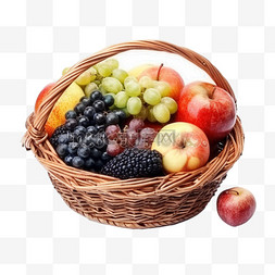 水果果篮图片_水果果篮元素立体免抠图案