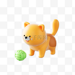 宠物狗机器人图片_3d可爱毛线小猫素材