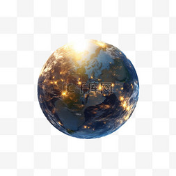 球体地球图片_球体地球元素立体免抠图案