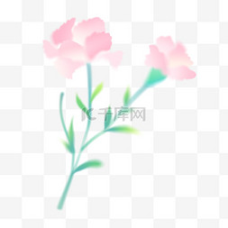 简约花朵图片_弥散风母亲节粉色康乃馨花朵设计