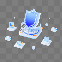 立体盾牌logo图片_3d安全微软风设计图
