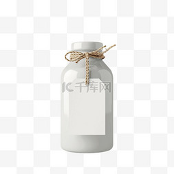 白色瓶子元素立体免抠图案