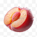 水润桃子元素立体免抠图案