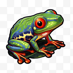 斑斓青蛙元素立体免抠图案