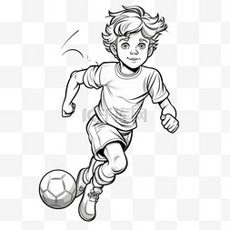 男孩足球元素立体免抠图案