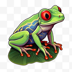 斑斓图片_斑斓青蛙元素立体免抠图案