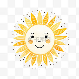 太阳笑脸图片_笑脸太阳元素立体免抠图案