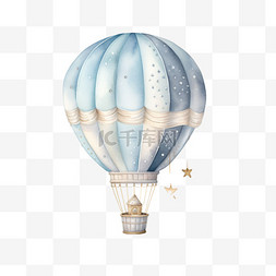 天空热气球元素立体免抠图案