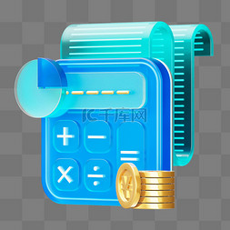 3D立体C4D玻璃风金融科技物件免抠