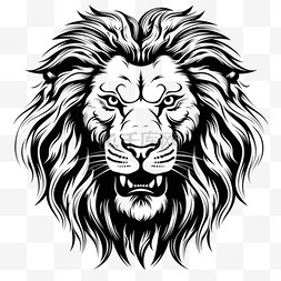 素描狮子头图片_素描狮子头元素立体免抠图案