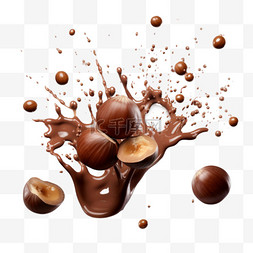 巧克力榛子元素立体免抠图案