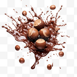 巧克力榛子元素立体免抠图案