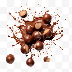 巧克力榛子图片_巧克力榛子元素立体免抠图案
