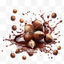 巧克力榛子图片_巧克力榛子元素立体免抠图案