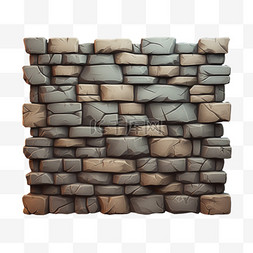 砖块素材图片_石墙砖块元素立体免抠图案