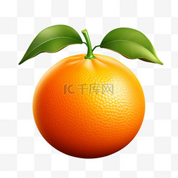 阳光香橙元素立体免抠图案