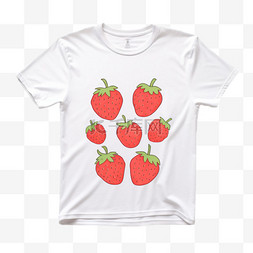 草莓T恤元素立体免抠图案