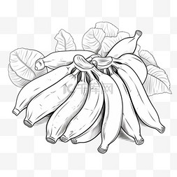 素描香蕉元素立体免抠图案