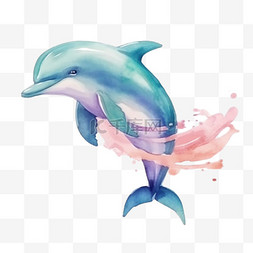 海豚免抠素材图片_飞跃海豚元素立体免抠图案