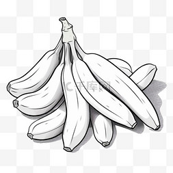 香蕉图片_素描香蕉元素立体免抠图案