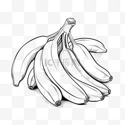 香蕉图片_素描香蕉元素立体免抠图案