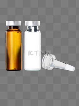 冻干粉溶媒液透明瓶子设计