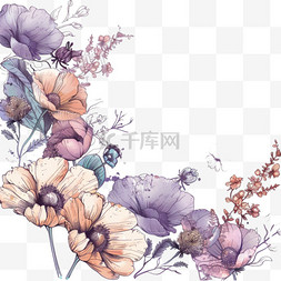 璀璨花朵元素立体免抠图案