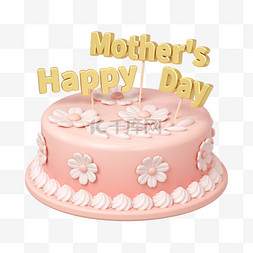 C4D母亲节快乐蛋糕图片