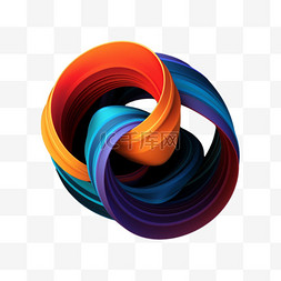 螺旋色彩元素立体免抠图案