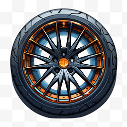橡胶轮胎元素立体免抠图案