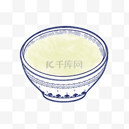 青花瓷碗图片_蓝色扁平风餐饮传统青花瓷碗双皮