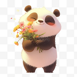 3D卡通可爱的熊猫IP形象图片