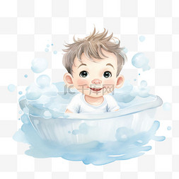婴儿洗浴元素立体免抠图案