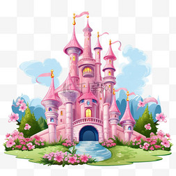 城堡梦幻图片_梦幻城堡元素立体免抠图案