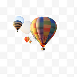 天空免抠素材图片_天空热气球元素立体免抠图案