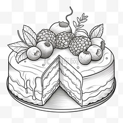 蛋糕素描图案图片_素描蛋糕元素立体免抠图案