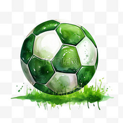 立体足球免抠png图片_绿色足球元素立体免抠图案
