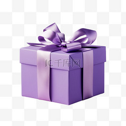 紫色礼盒图片_紫色礼盒元素立体免抠图案