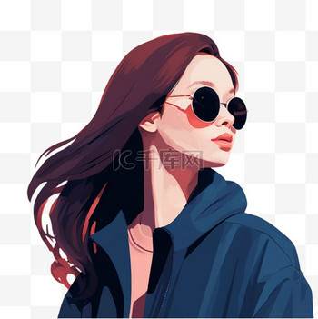 潮流女性元素立体免抠图案