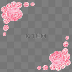 粉色玫瑰花花瓣花边设计