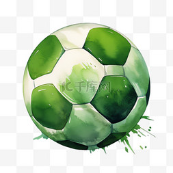 绿色足球元素立体免抠图案
