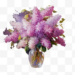 紫藤花长廊图片_紫藤花花瓶元素立体免抠图案