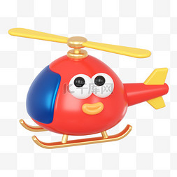 C4D立体拟人玩具飞机免抠元素