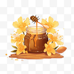 蜂蜜海拔图片_蜜蜂蜂蜜元素立体免抠图案