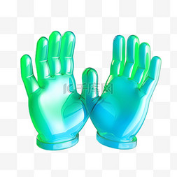 绿色手掌图片_绿色手掌元素立体免抠图案
