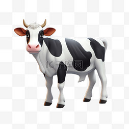 动物奶牛元素立体免抠图案