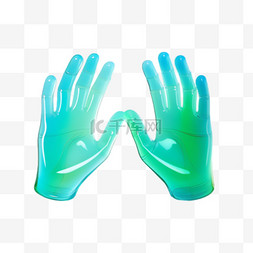 绿色手掌元素立体免抠图案