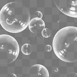 透明圆形泡泡图片_梦幻质感气泡装饰图片