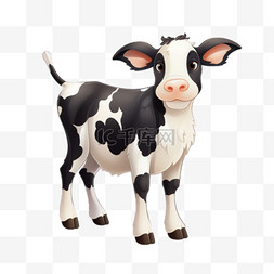 动物元素图案图片_动物奶牛元素立体免抠图案