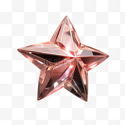 粉色五角星元素立体免抠图案